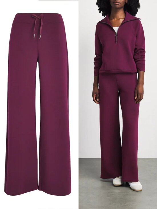 SPANX Pants - SPANX SPANX AirEssentials Wide-Leg Sweatpants Plum Berry